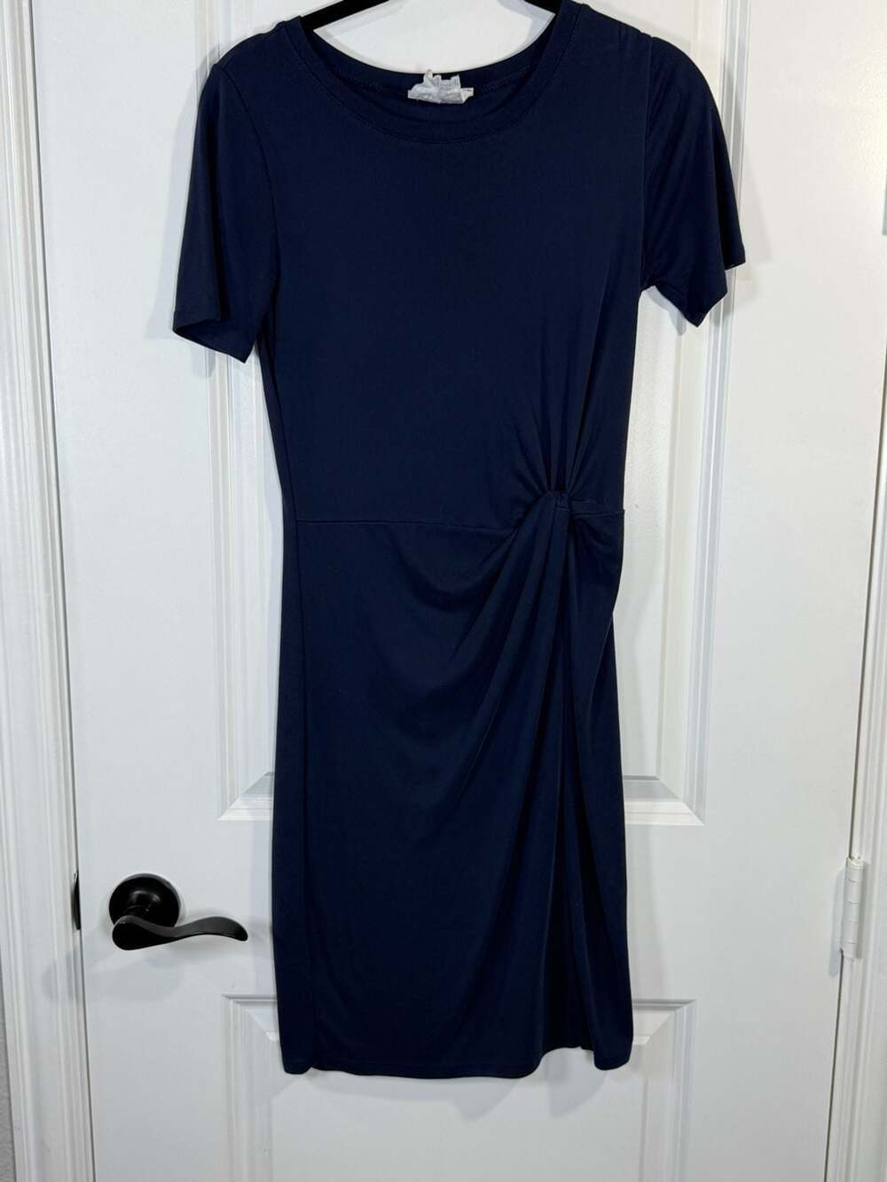 Sadie & Sage Navy Twist Front Short Sleeve Dress Size S